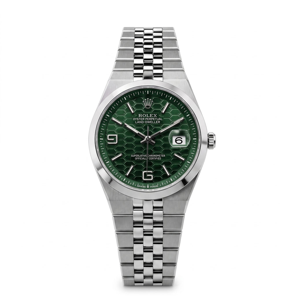 Rol-ex Date-just Watch-Green Dial