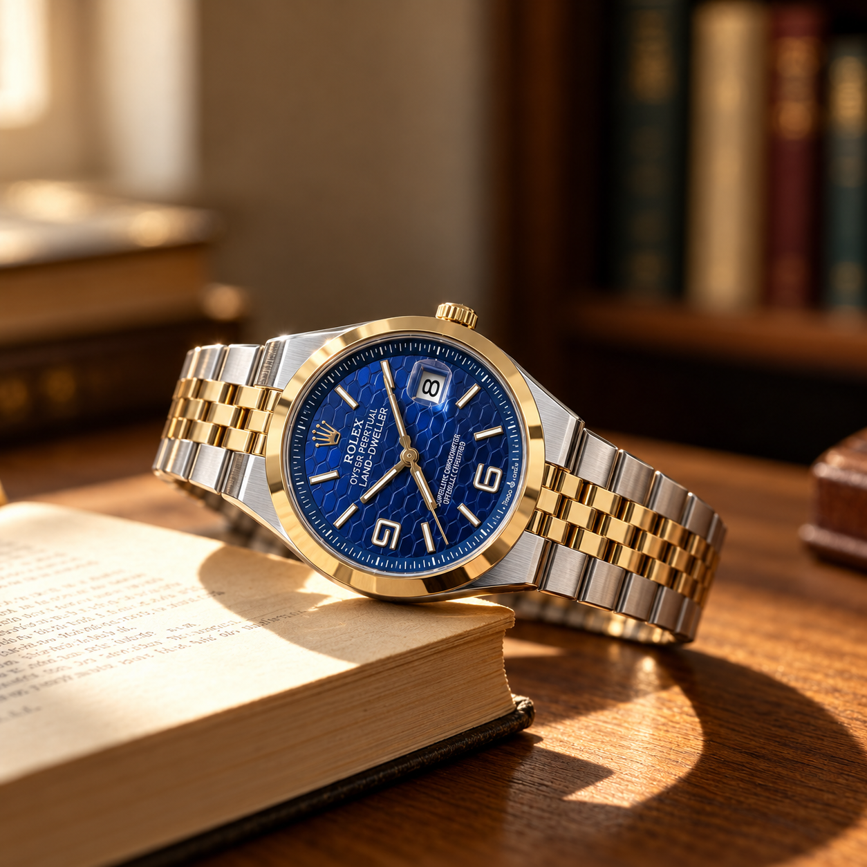 Rol-ex Date-just Watch-Blue dial