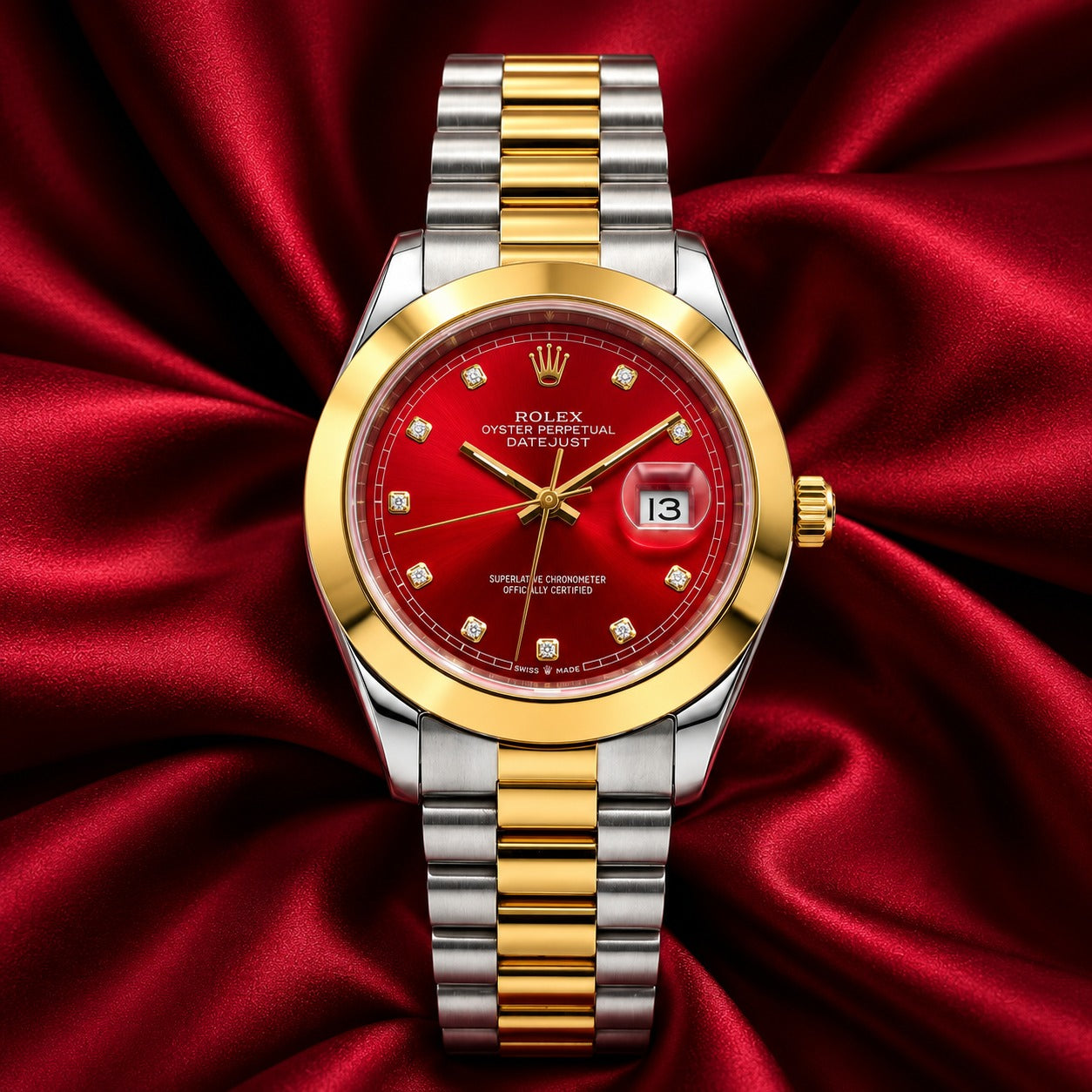 Rol-ex Datejust — Red Diamond Dial