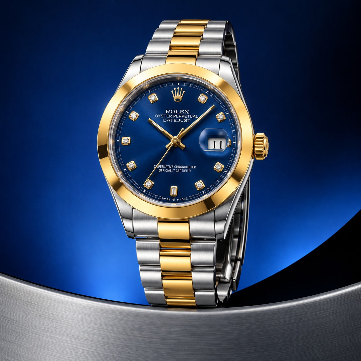 Rol-ex Datejust — Blue Diamond Dial