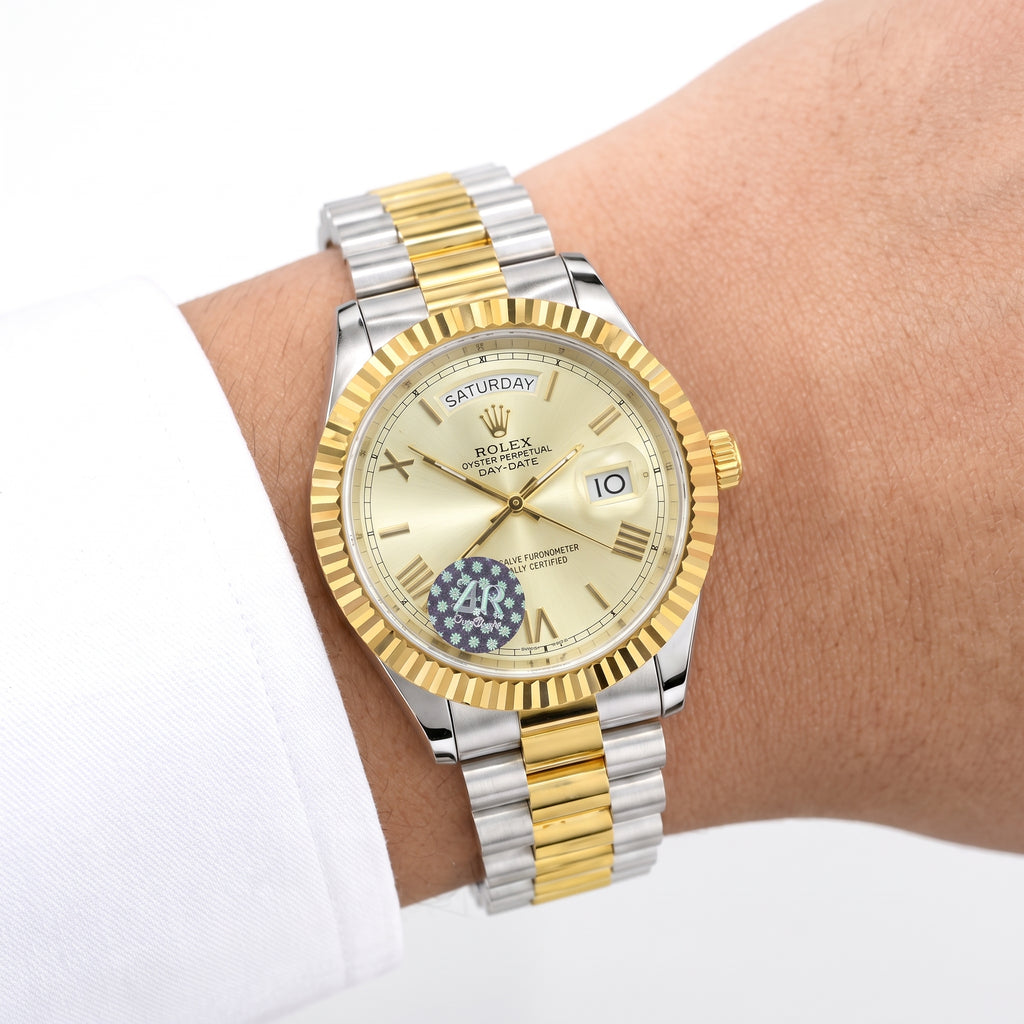 Rol-ex Day-Date Mother of Pearl Golden Dial