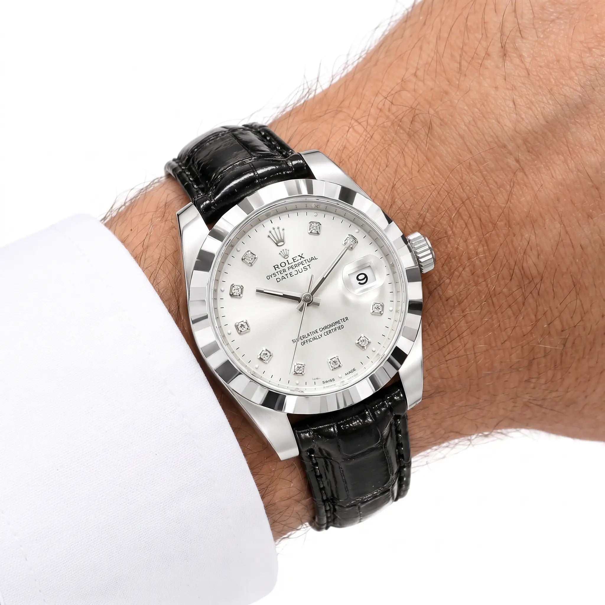 Rlx Datejust White Dial Strap Watch
