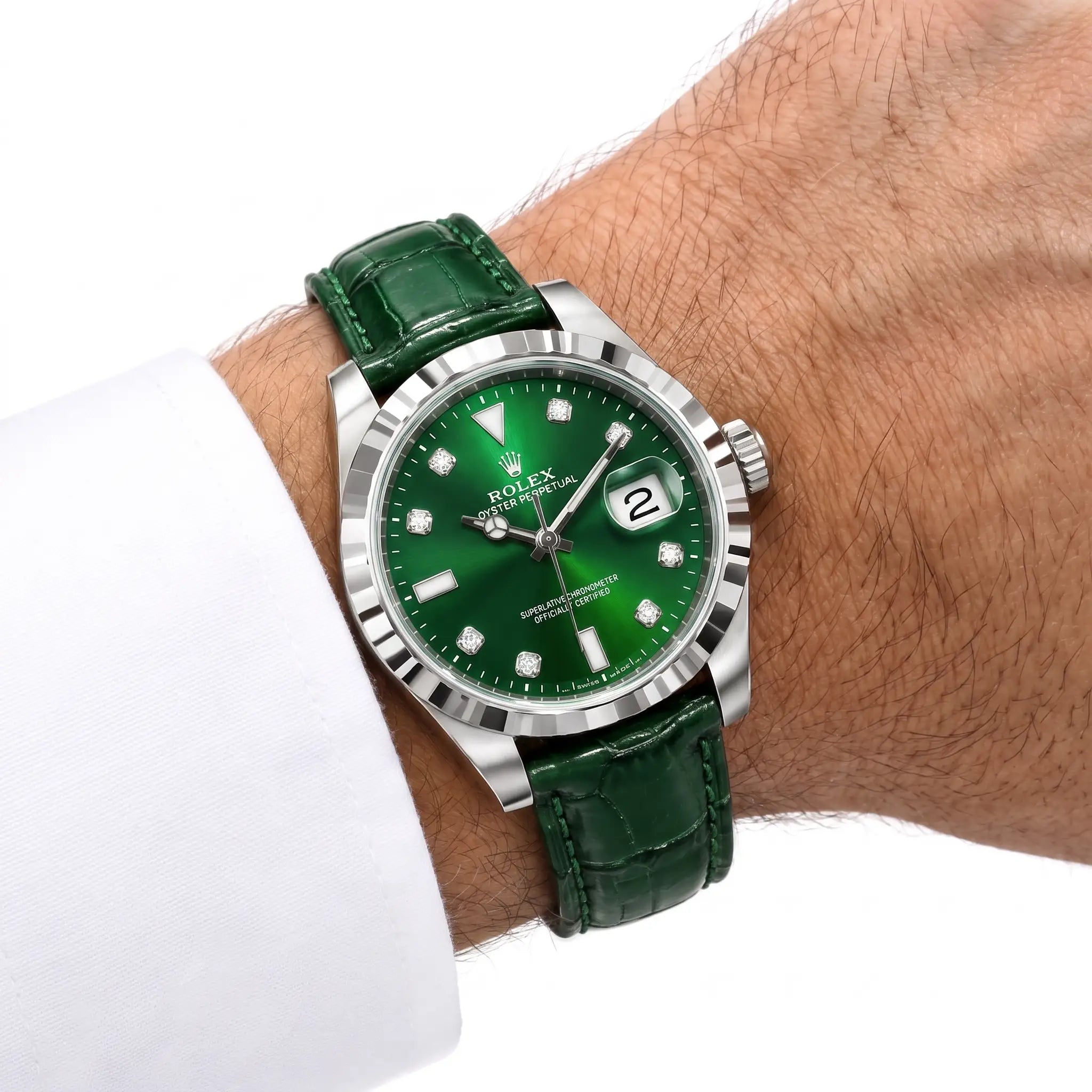 RLX Datejust Green Dial Strap Watch