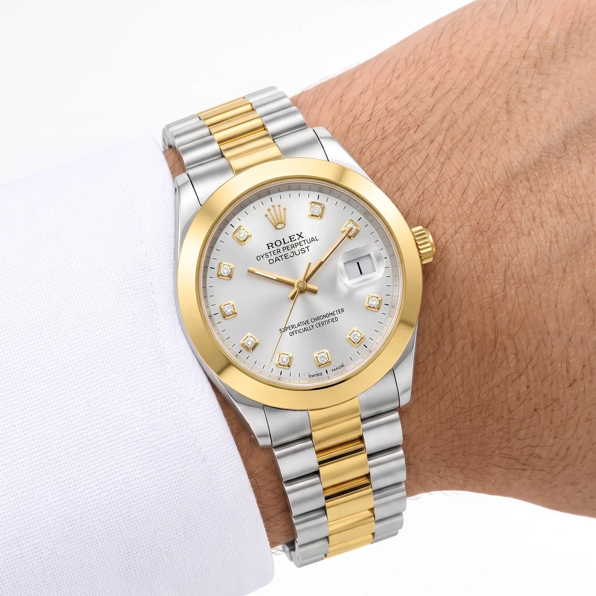 Rol-ex Watch – Two Tone White Dial