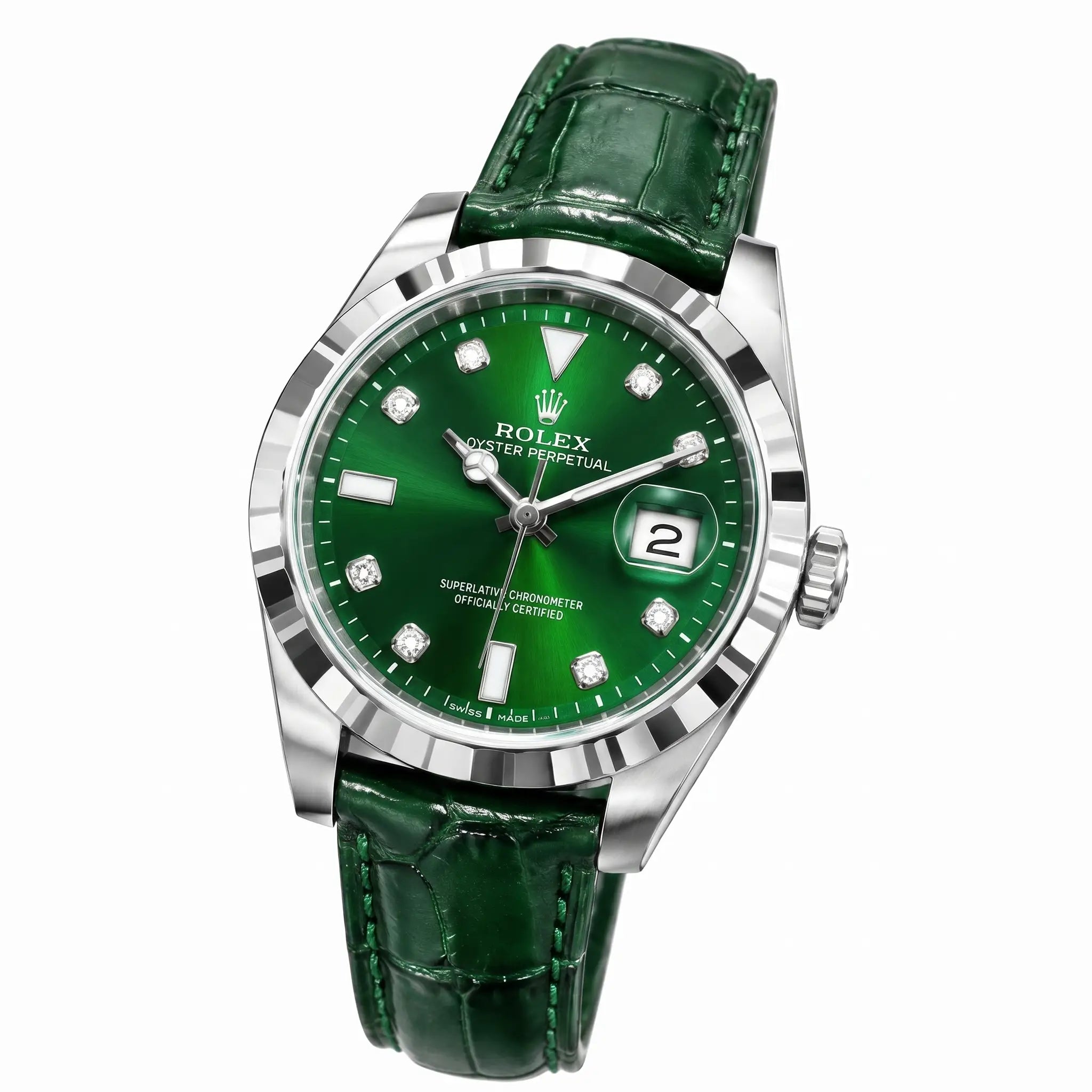 RLX Datejust Green Dial Strap Watch