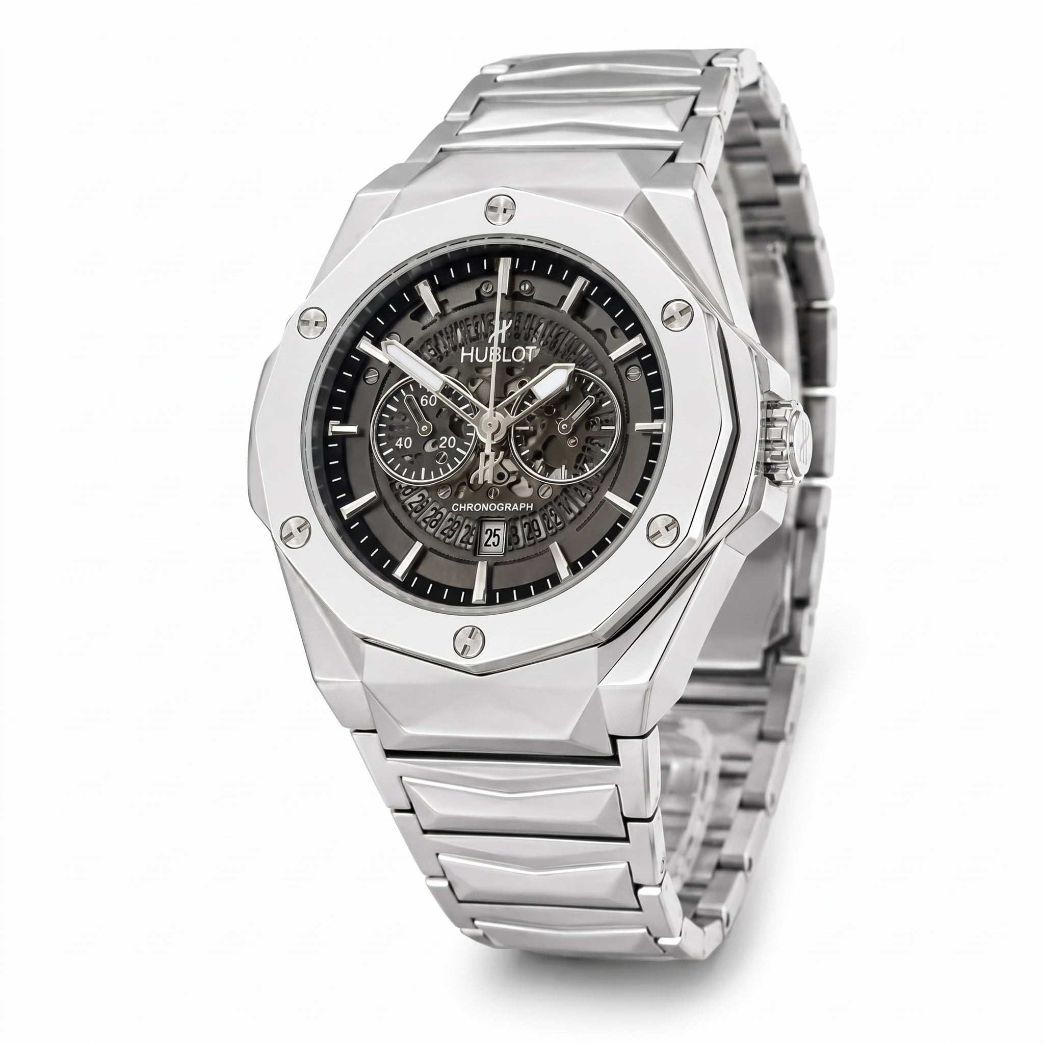 Hublot Watch Diamond Cut Black Dial