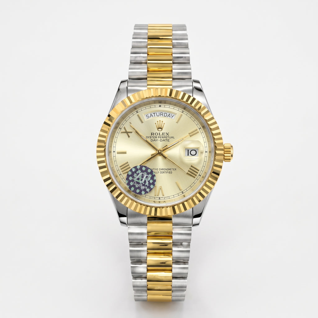 Rol-ex Day-Date Mother of Pearl Golden Dial