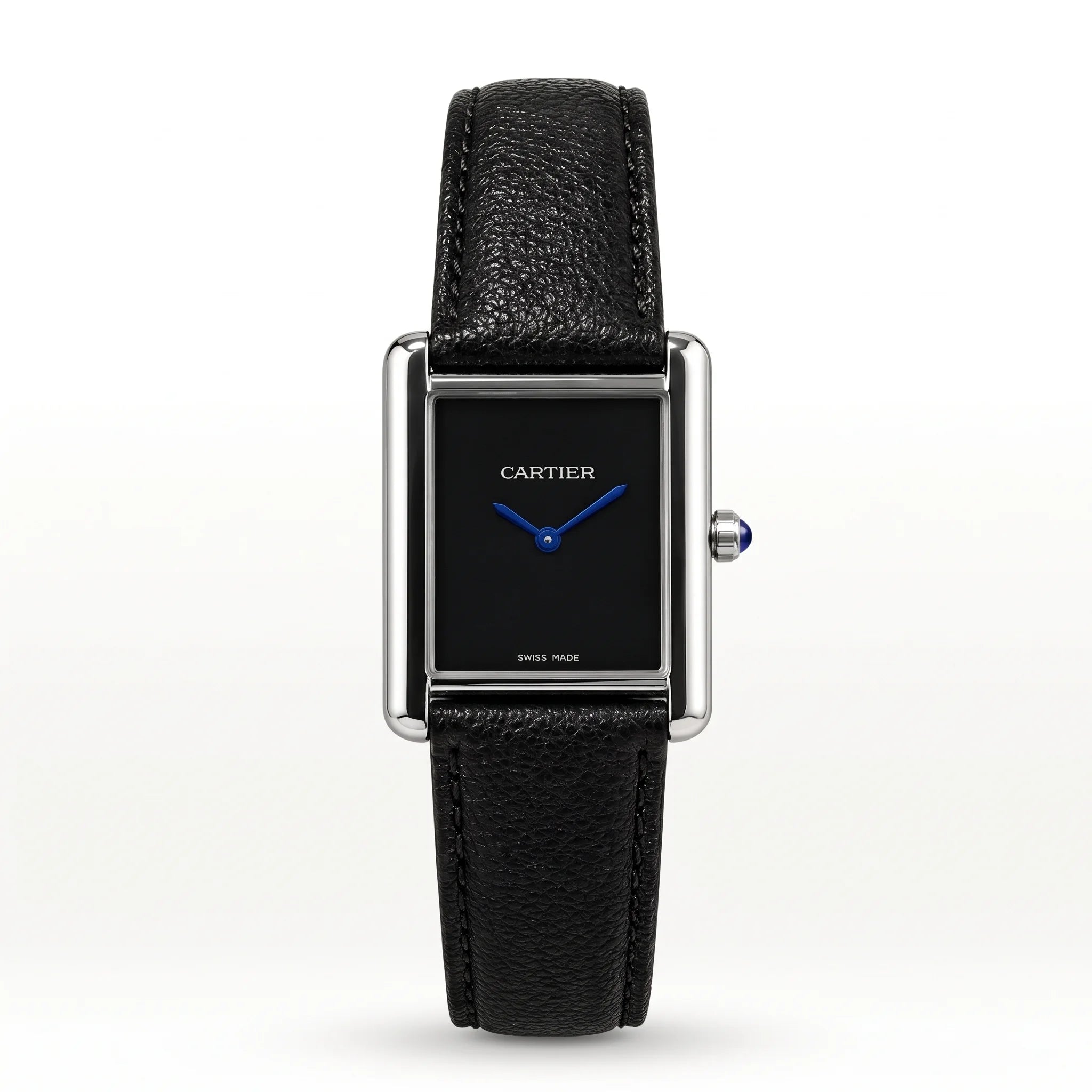 Cartier Tank Black Slim Dial Strap Watch