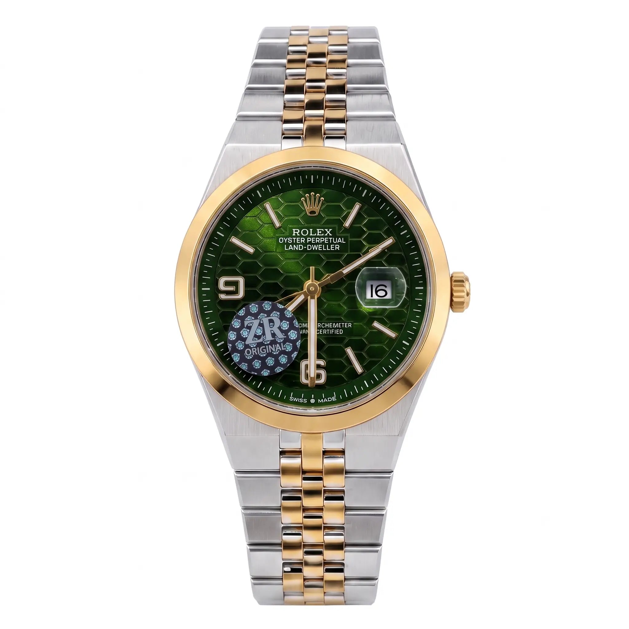 Rol-ex Date-just Watch-Green Dial