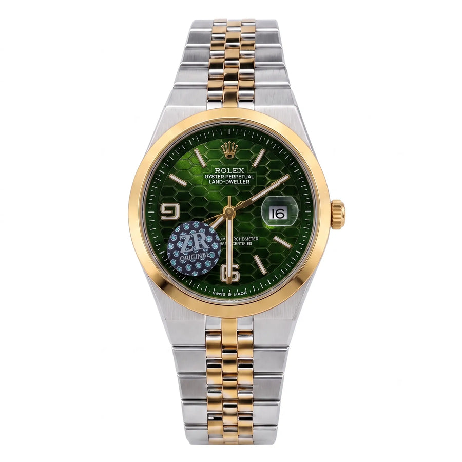 Rol-ex Date-just Watch-Green Dial