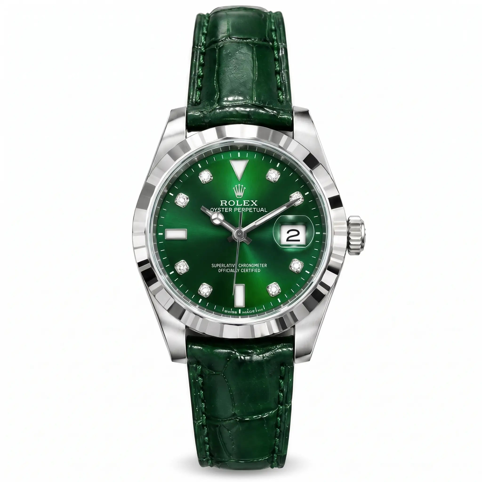 RLX Datejust Green Dial Strap Watch