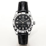 Rlx Datejust Black Dial Strap Watch