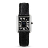 Cartier Tank Black Roman Slim Dial Strap Watch