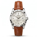 RLX Datejust White Dial Brown Strap Watch