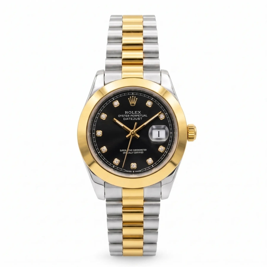 Rol-ex Watch – Two-Tone Black Dial