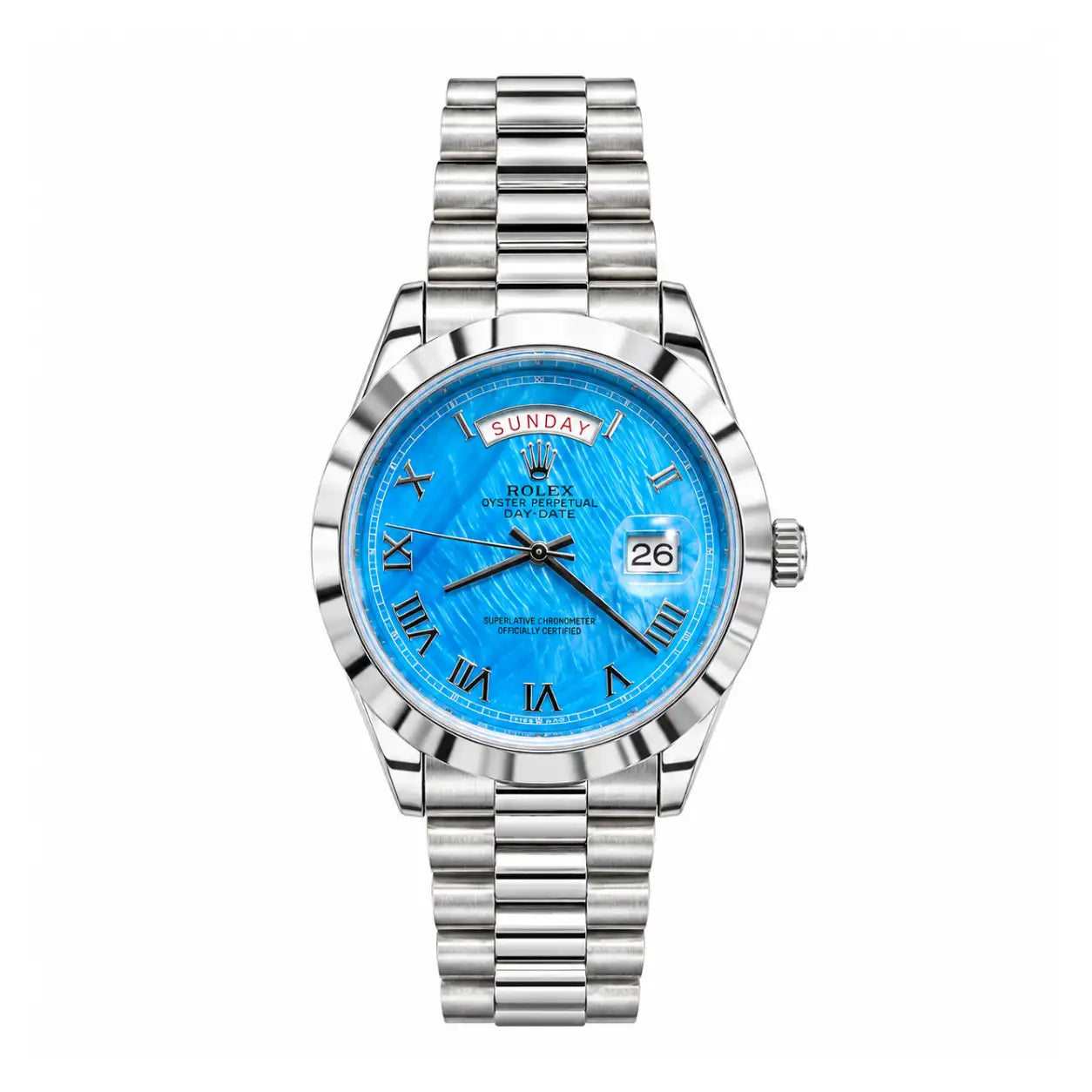 Rol-ex Day-Date Mother of Pearl Blue Dial