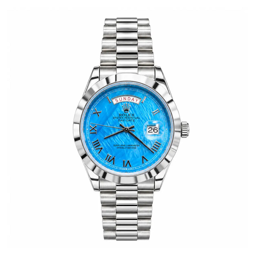 Rol-ex Day-Date Mother of Pearl Blue Dial