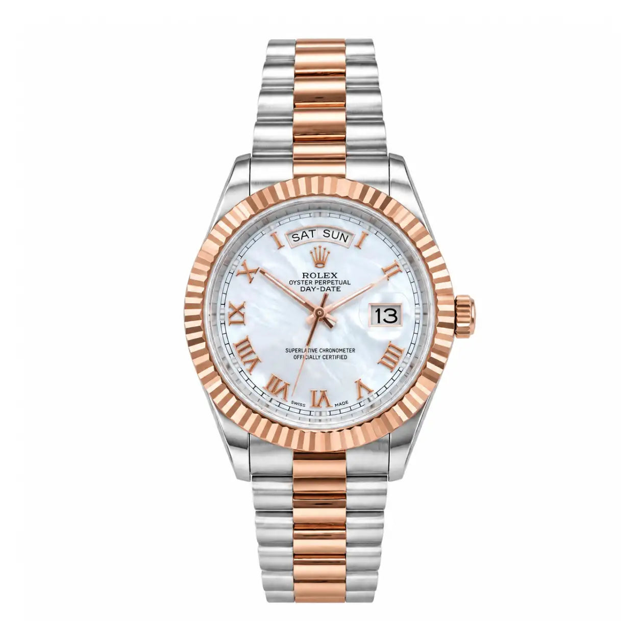 Rol-ex Day-Date Mother of Pearl White Dial