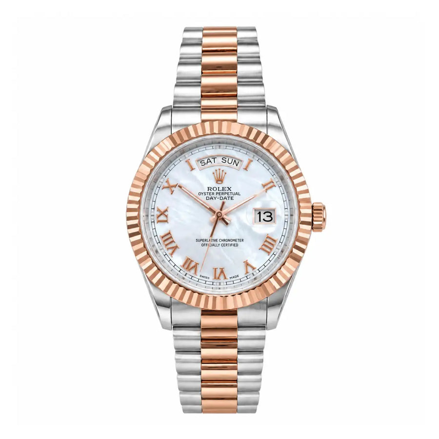 Rol-ex Day-Date Mother of Pearl White Dial