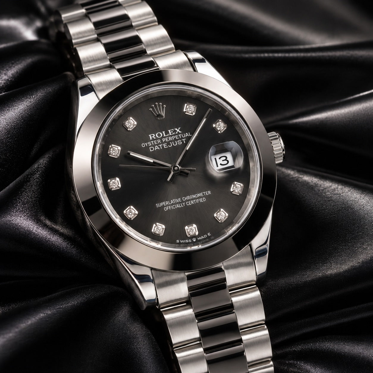 Rol-ex Datejust — Black Diamond Dial