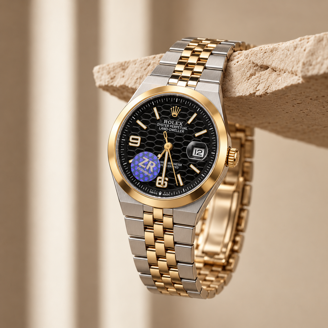 Rol-ex Date-just Watch-Black Dial