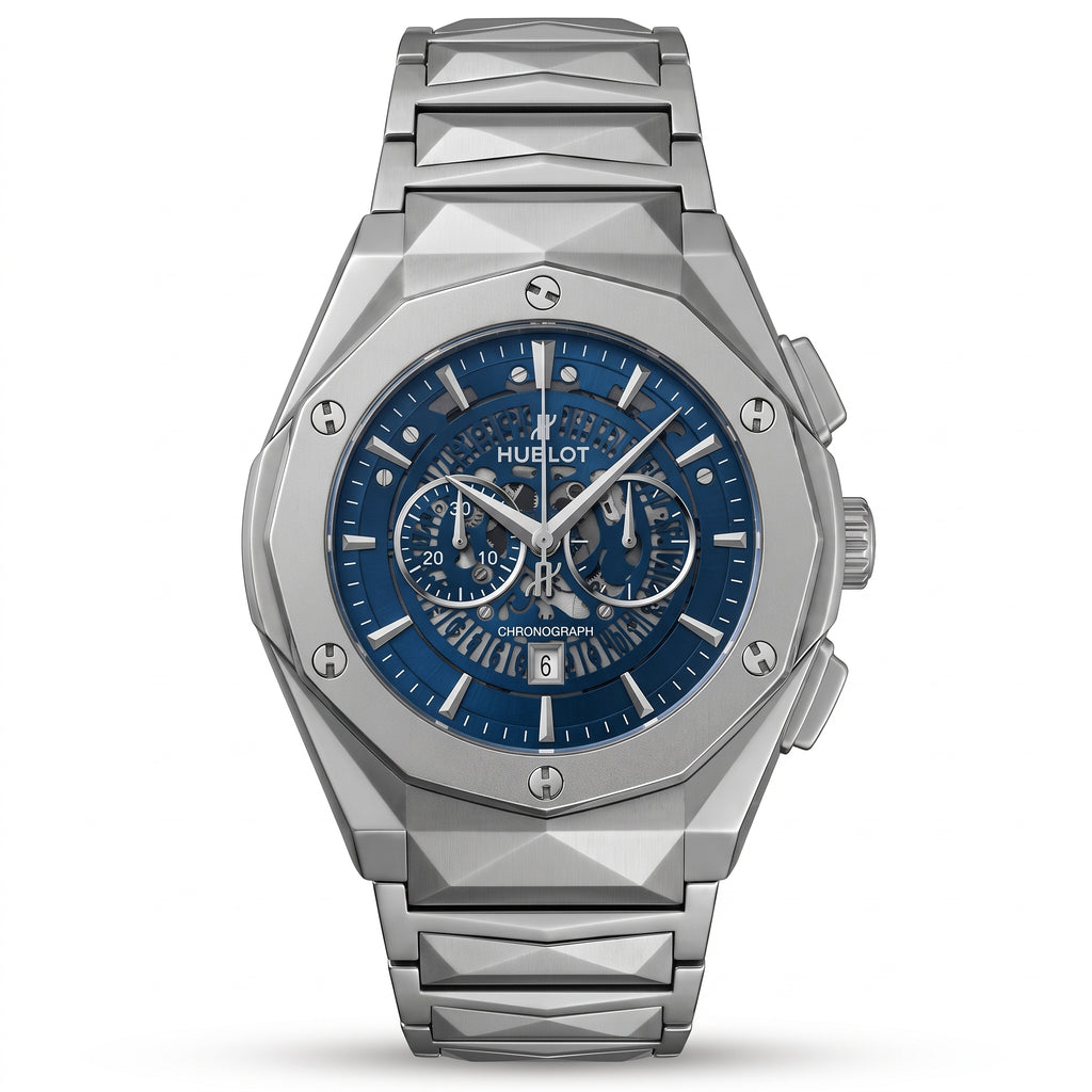 Hublot Watch Diamond Cut Blue Dial