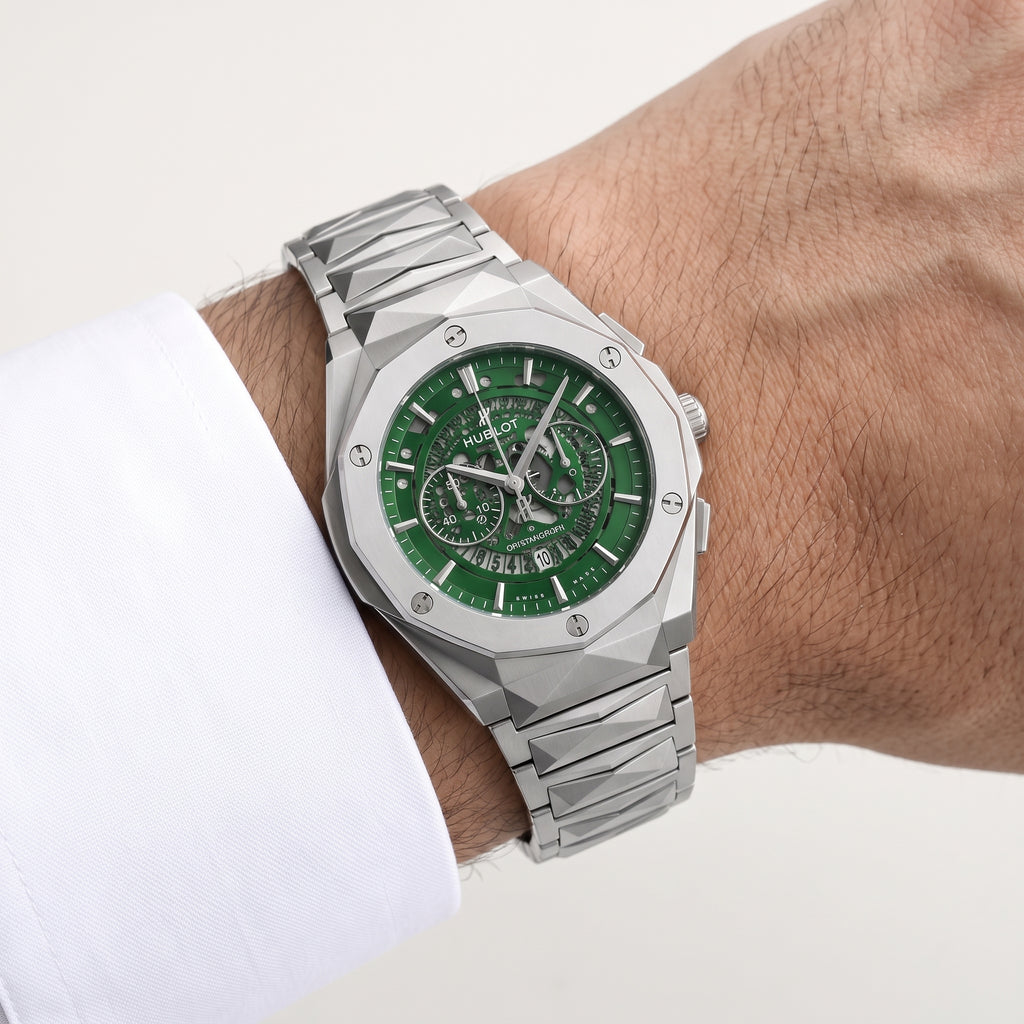 Hublot Watch Diamond Cut Green Dial