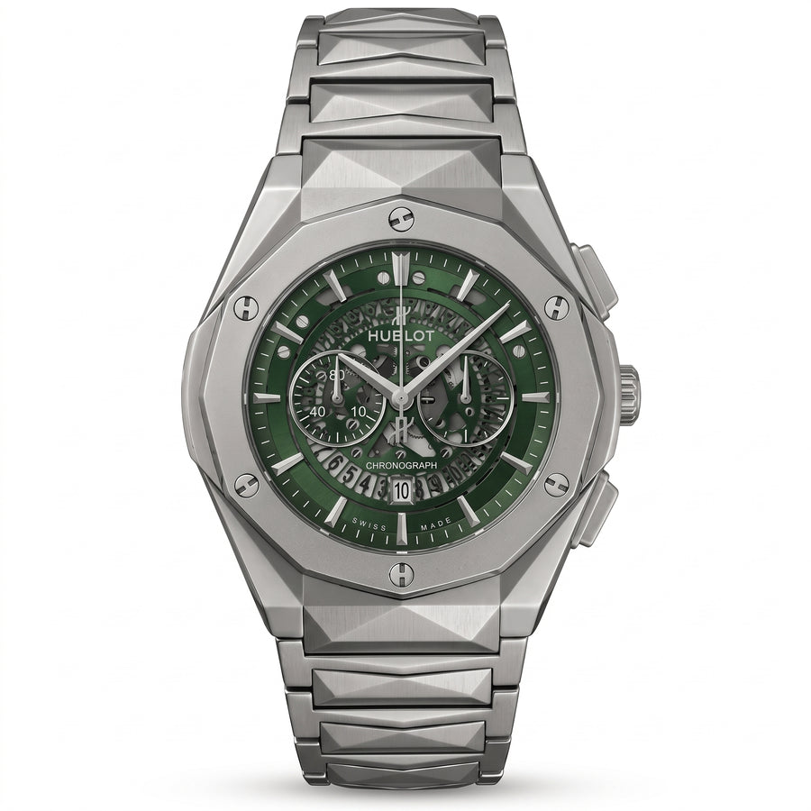 Hublot Watch Diamond Cut Green Dial
