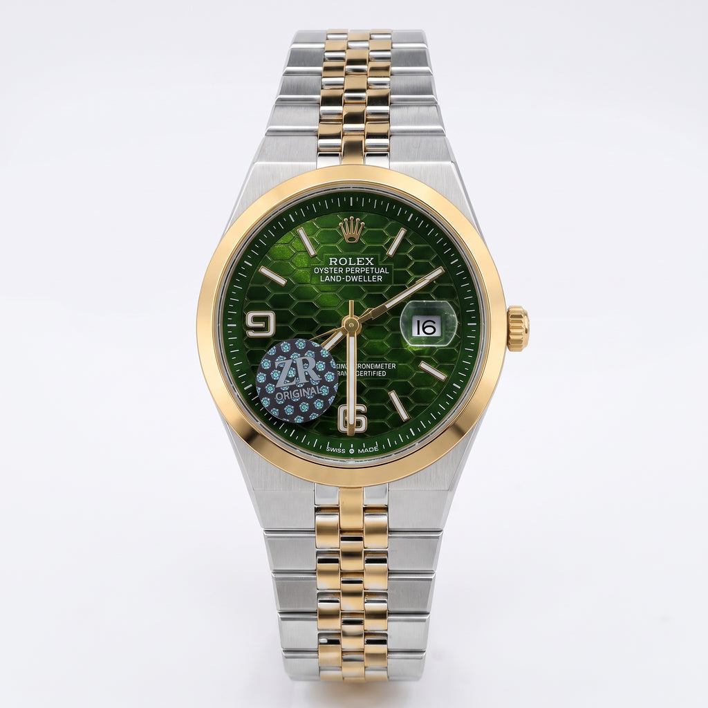 Rol-ex Date-just Watch-Green Dial