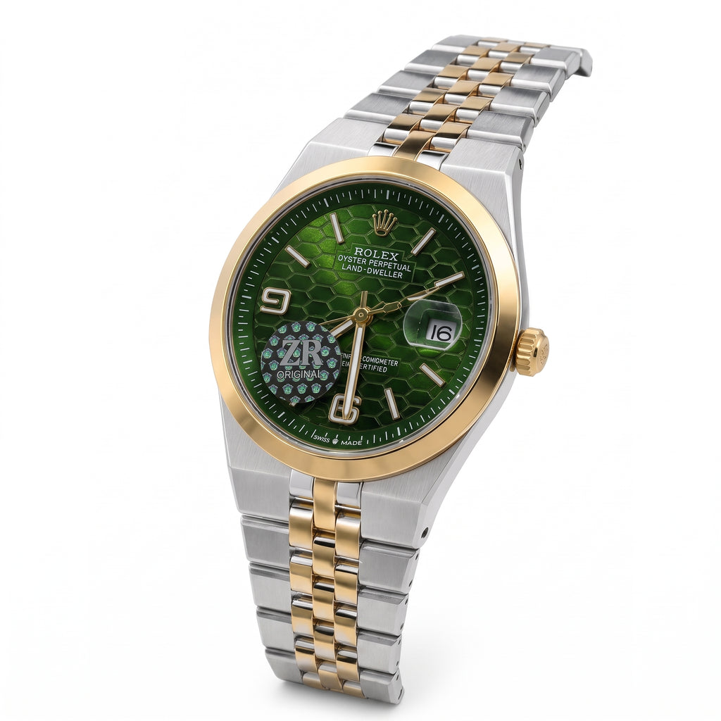 Rol-ex Date-just Watch-Green Dial