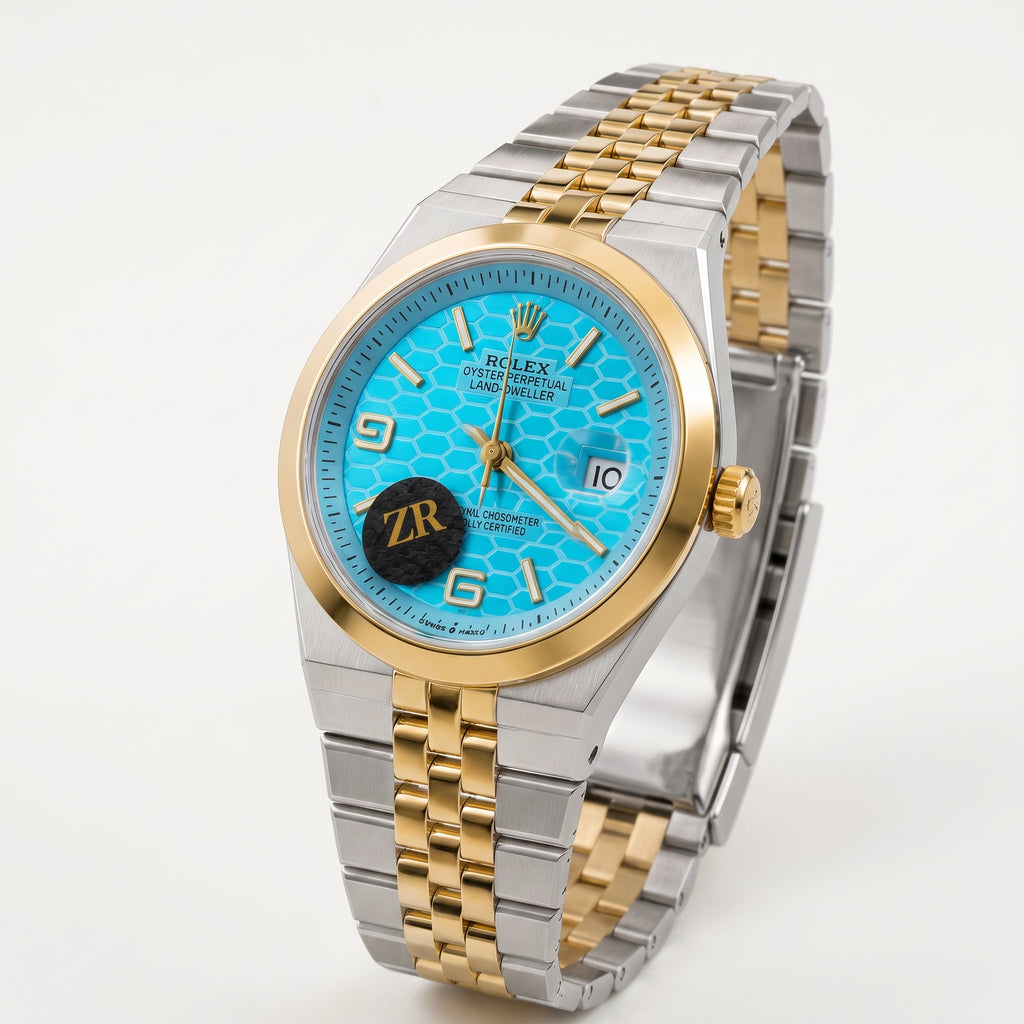 Rol-ex Date-just Watch- Ice Blue Dial