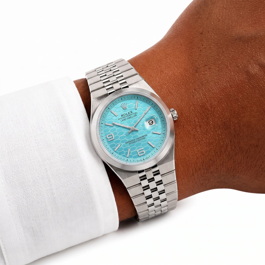 Rol-ex Date-just Watch-Ice Blue Dial