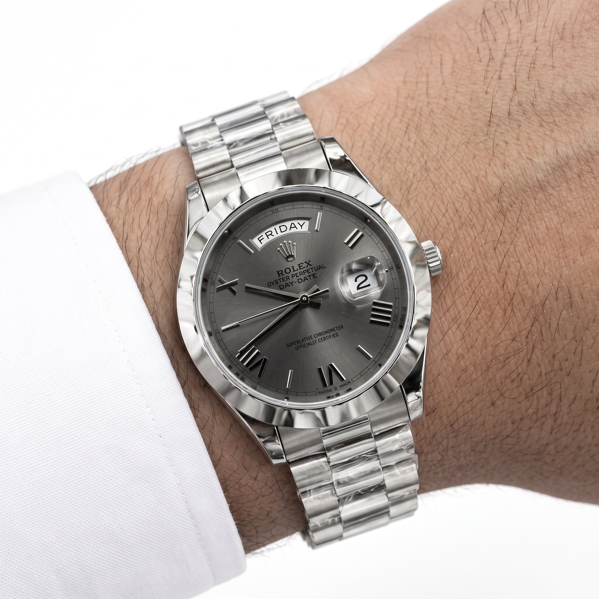 Rol-ex Day-Date Mother of Pearl Black Dial