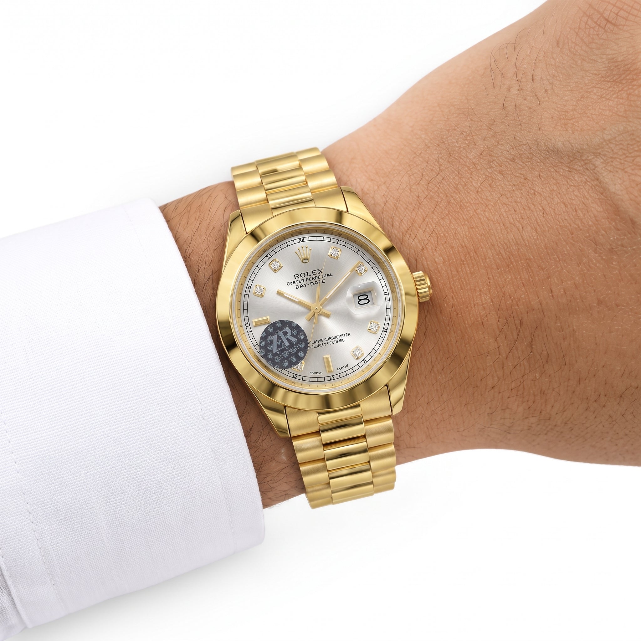 Rol-ex Datejust — Silver Diamond Dial