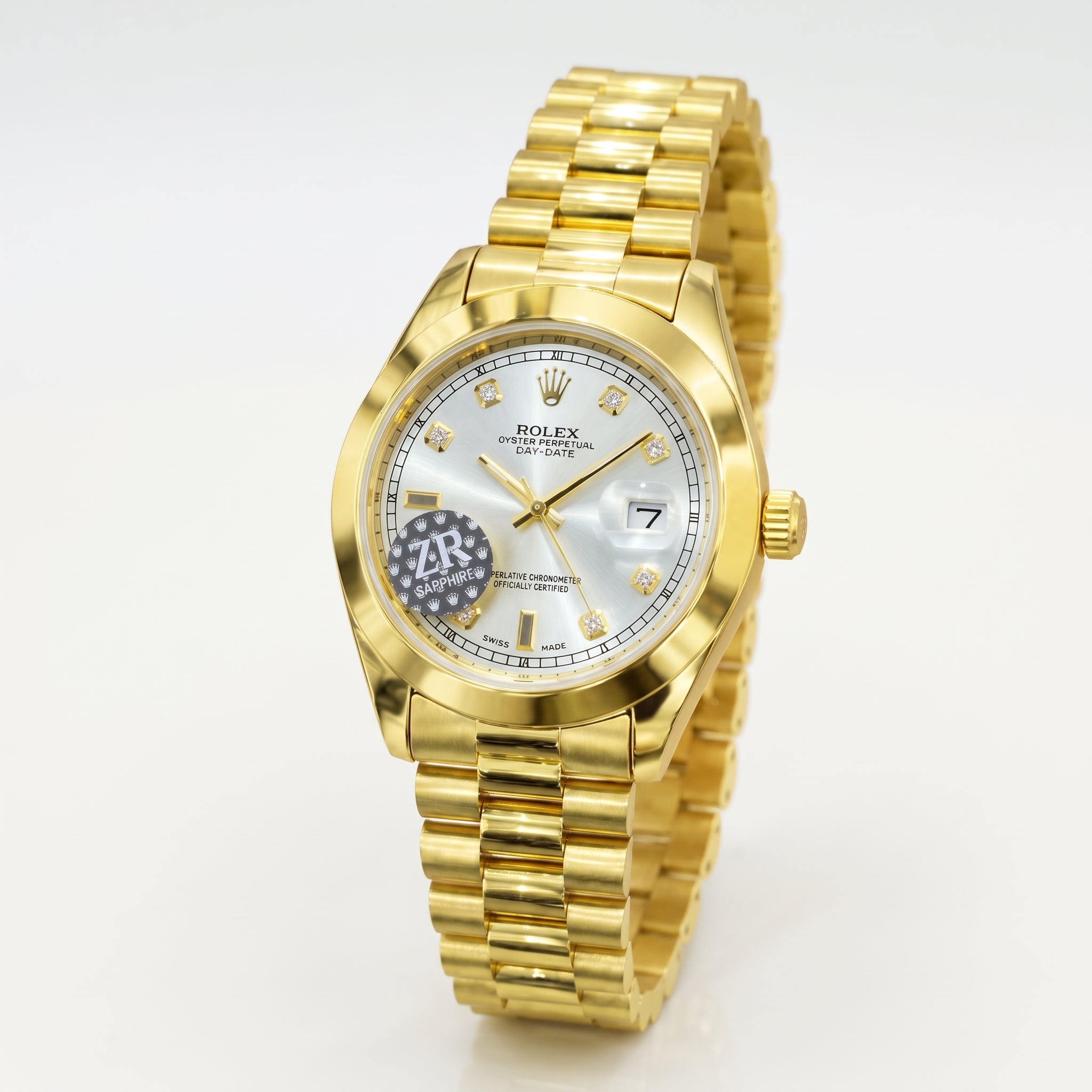 Rol-ex Datejust — Silver Diamond Dial