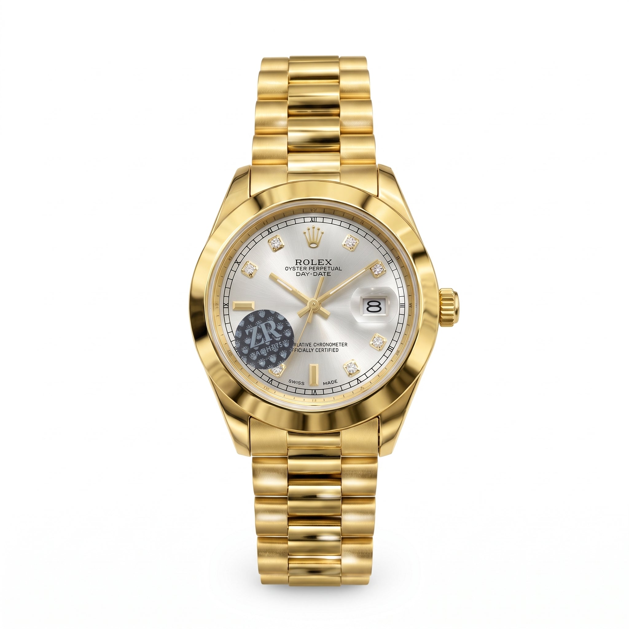 Rol-ex Datejust — Silver Diamond Dial