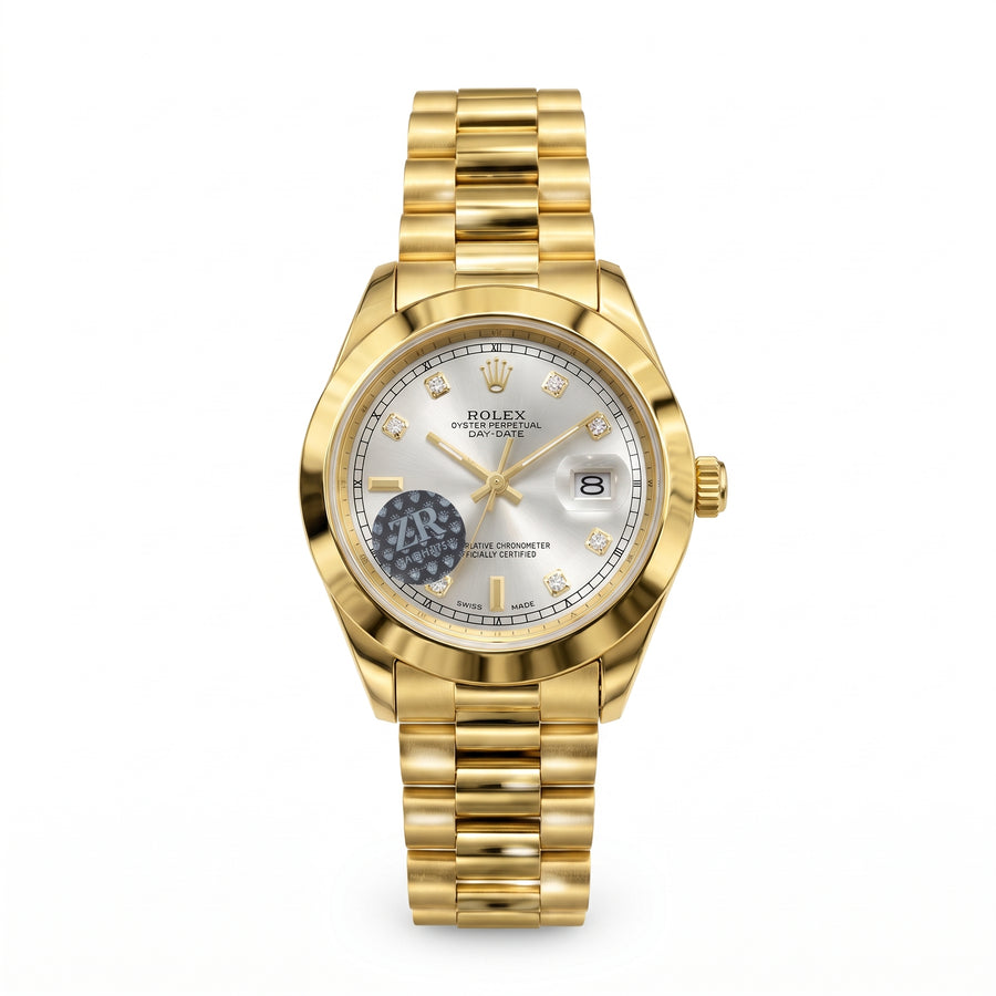 Rol-ex Datejust — Silver Diamond Dial