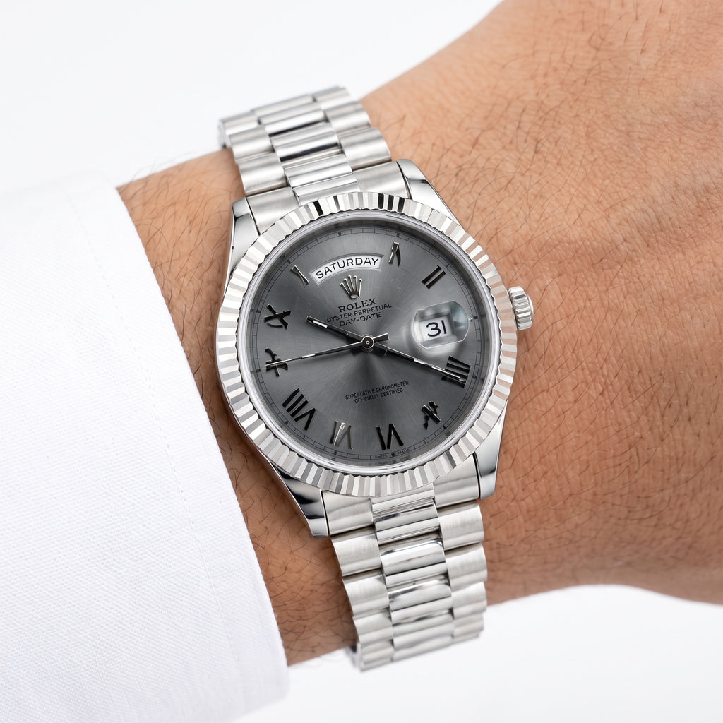 Rol-ex Day-Date Mother of Pearl Black Dial