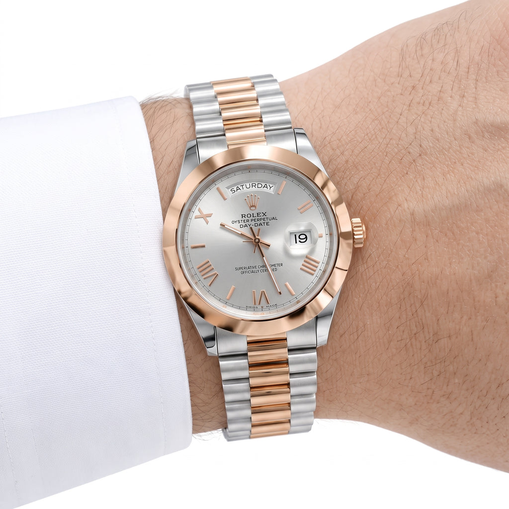 Rol-ex Day-Date Mother of Pearl White Dial