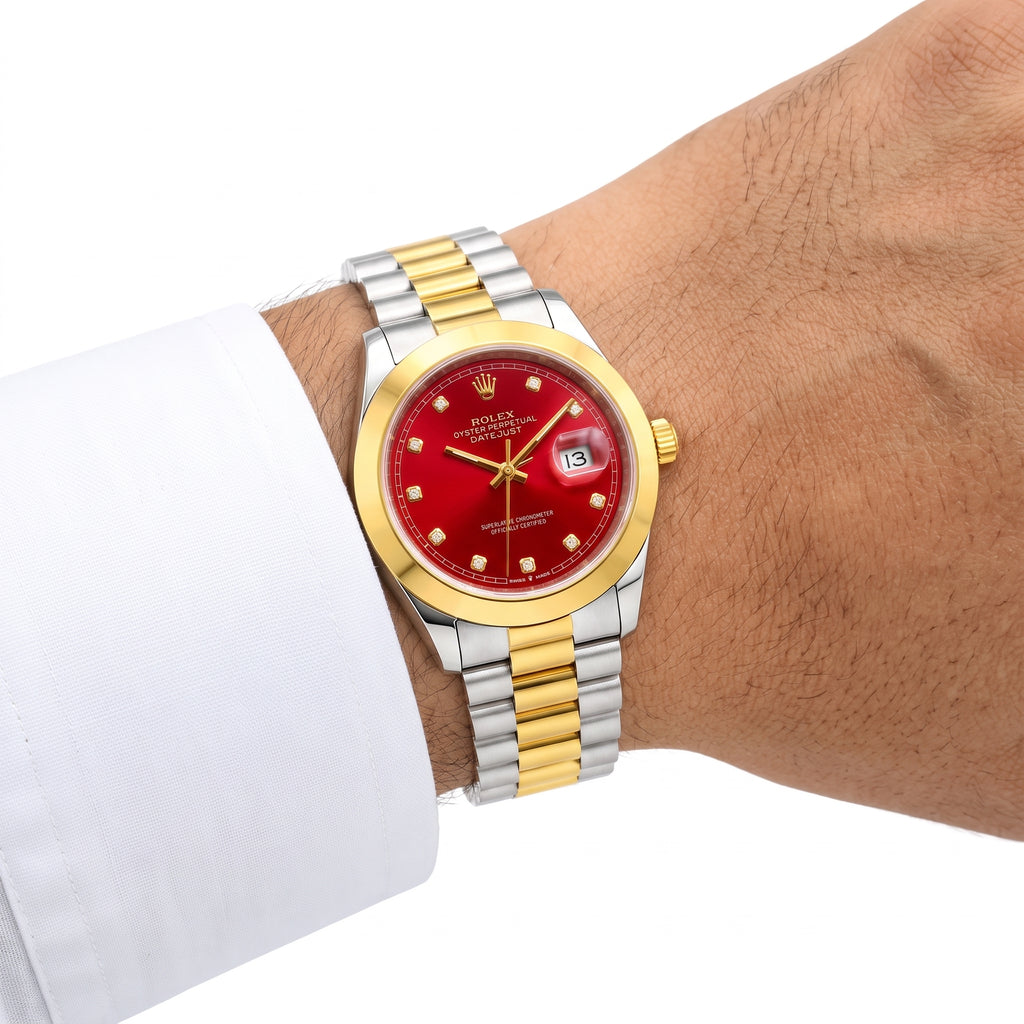 Rol-ex Datejust — Red Diamond Dial
